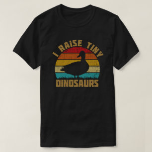 Ik raseer Tiny Dinosaurs Vintage Retro Duck T-shirt