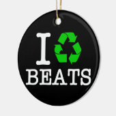 Ik recycle beats keramisch ornament (Links)