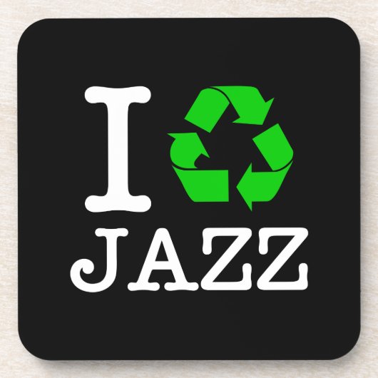 Ik recycle jazz bier onderzetter (Voorkant)