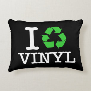 Ik recycle vinyl accent kussen