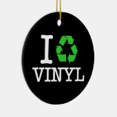 Ik recycle vinyl keramisch ornament (Rechts)