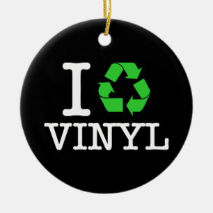 Ik recycle vinyl keramisch ornament