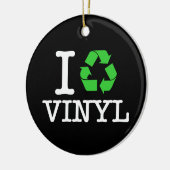 Ik recycle vinyl keramisch ornament (Links)