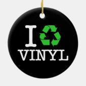 Ik recycle vinyl keramisch ornament (Achterkant)