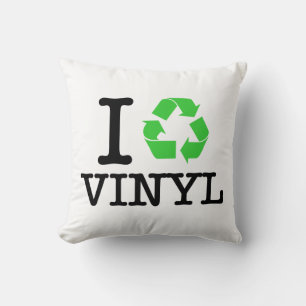 Ik recycle vinyl kussen