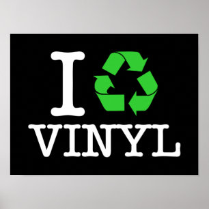 Ik recycle vinyl poster