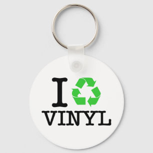 Ik recycle vinyl sleutelhanger