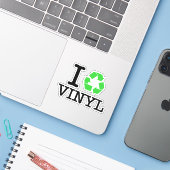 Ik recycle vinyl sticker (Laptop met iPhone)