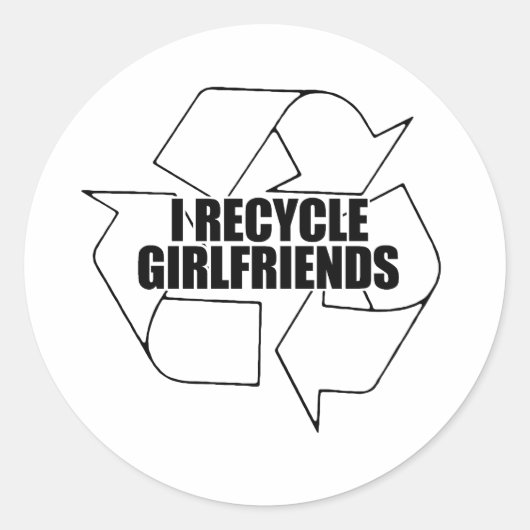 Ik recycle vriendinnen ronde sticker (Voorkant)