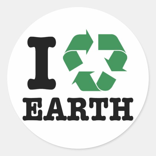 Ik Recyclen Aarde Ronde Sticker (Voorkant)