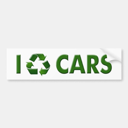 Ik Recyclen auto's Bumpersticker (Voorkant)