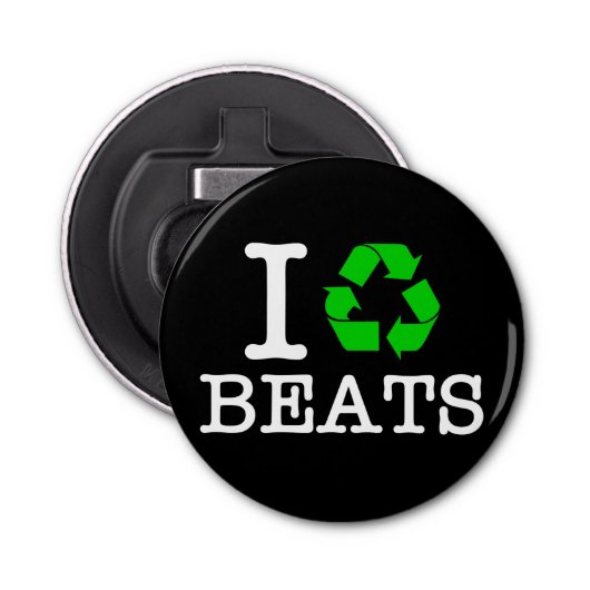 Ik Recyclen Beats Button Flesopener (Voorkant)