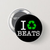 Ik Recyclen Beats Ronde Button 5,7 Cm (Voorkant /achterkant)