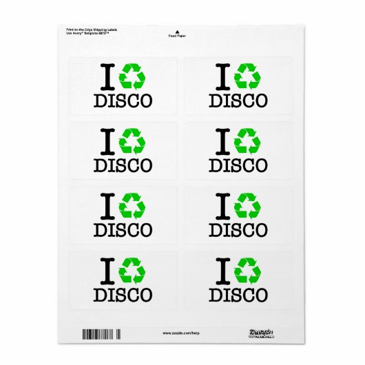 Ik Recyclen Disco Etiket (Full Sheet)