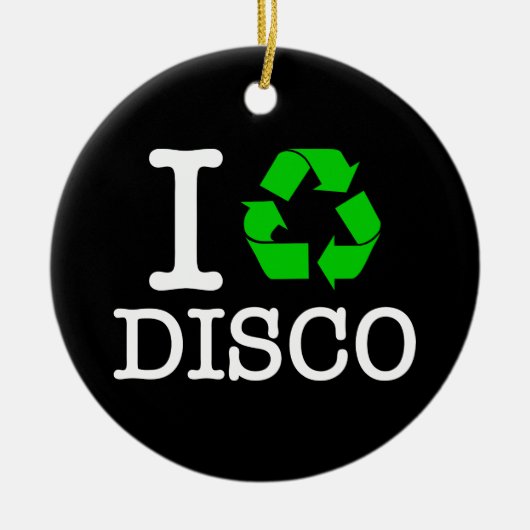 Ik Recyclen Disco Keramisch Ornament (Voorkant)