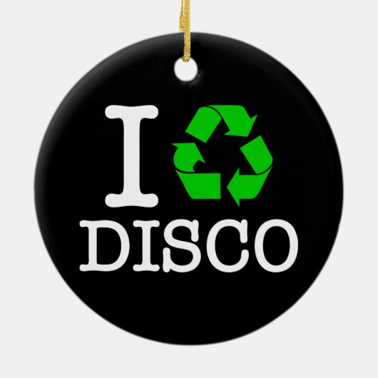 Ik Recyclen Disco Keramisch Ornament (Achterkant)