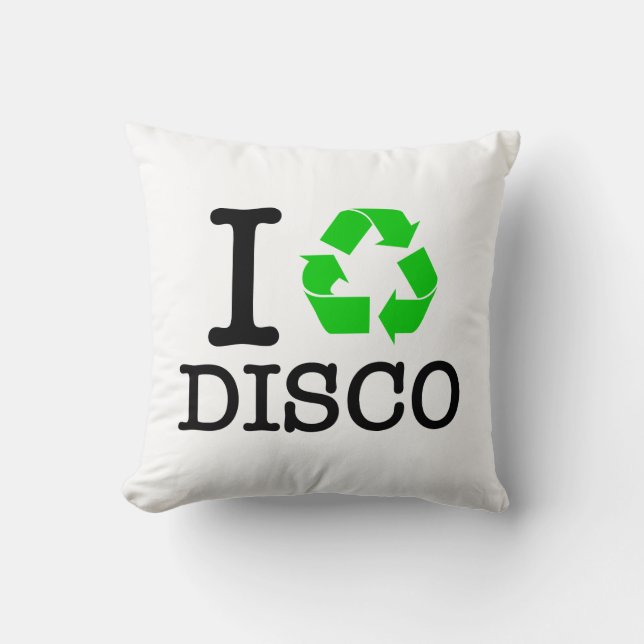 Ik Recyclen Disco Kussen (Voorkant)