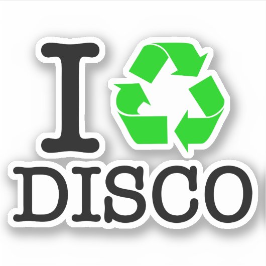 Ik Recyclen Disco Sticker (Voorkant)