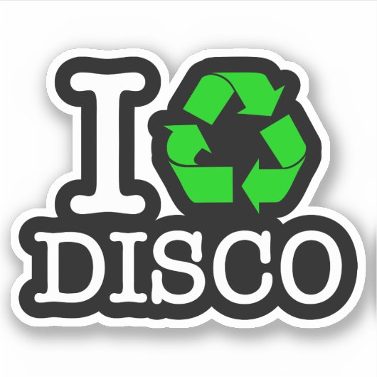 Ik Recyclen Disco Sticker (Voorkant)