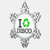 Ik Recyclen Disco Tin Sneeuwvlok Ornament (Rechts)