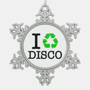 Ik Recyclen Disco Tin Sneeuwvlok Ornament