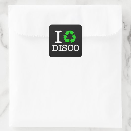 Ik Recyclen Disco Vierkante Sticker (Tas)