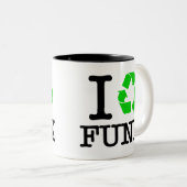 Ik Recyclen Funk Tweekleurige Koffiemok (Voorkant rechts)
