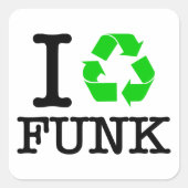 Ik Recyclen Funk Vierkante Sticker (Voorkant)