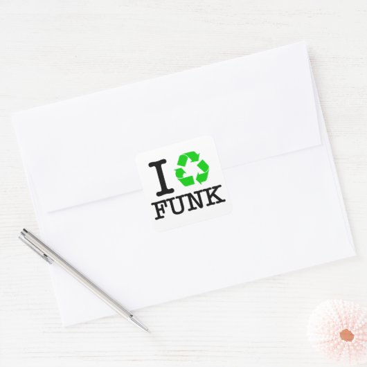 Ik Recyclen Funk Vierkante Sticker (Envelop)