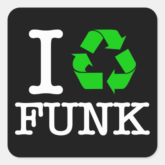 Ik Recyclen Funk Vierkante Sticker (Voorkant)