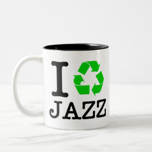 Ik Recyclen Jazz Tweekleurige Koffiemok