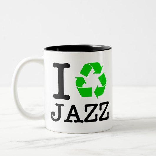 Ik Recyclen Jazz Tweekleurige Koffiemok (Links)
