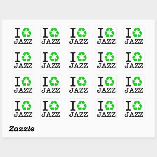 Ik Recyclen Jazz Vierkante Sticker (Vel)