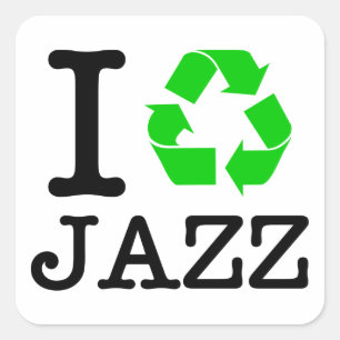 Ik Recyclen Jazz Vierkante Sticker
