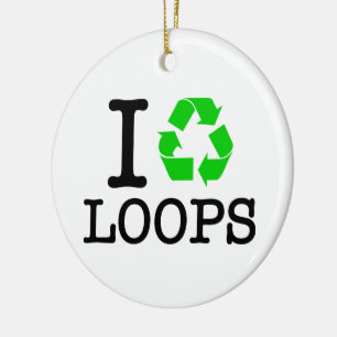 Ik Recyclen Loops Keramisch Ornament