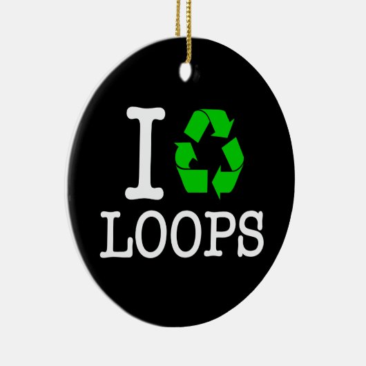 Ik Recyclen Loops Keramisch Ornament (Rechts)