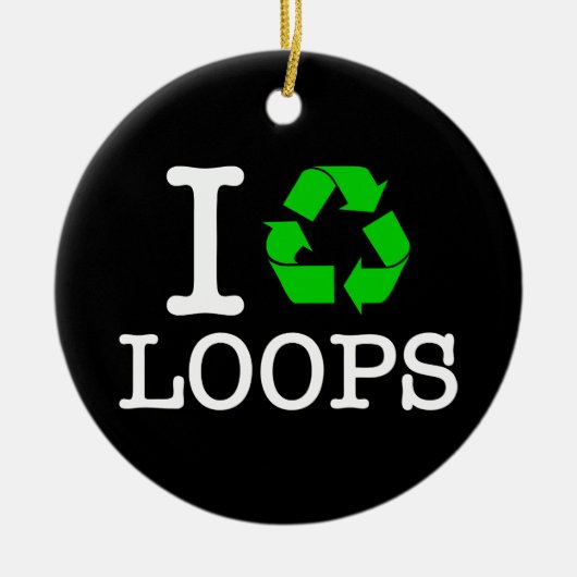 Ik Recyclen Loops Keramisch Ornament (Voorkant)