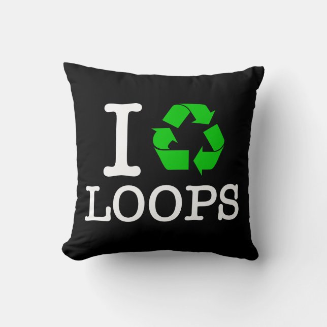 Ik Recyclen Loops Kussen (Voorkant)