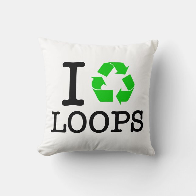 Ik Recyclen Loops Kussen (Voorkant)