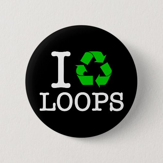Ik Recyclen Loops Ronde Button 5,7 Cm (Voorkant)