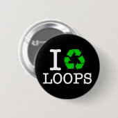 Ik Recyclen Loops Ronde Button 5,7 Cm (Voorkant /achterkant)