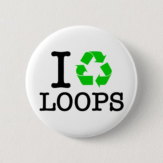Ik Recyclen Loops Ronde Button 5,7 Cm (Voorkant)