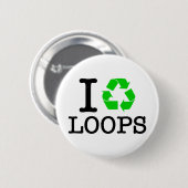 Ik Recyclen Loops Ronde Button 5,7 Cm (Voorkant /achterkant)