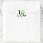 Ik Recyclen Loops Ronde Sticker (Tas)