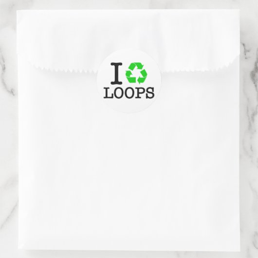Ik Recyclen Loops Ronde Sticker (Tas)