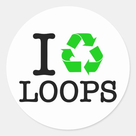 Ik Recyclen Loops Ronde Sticker (Voorkant)