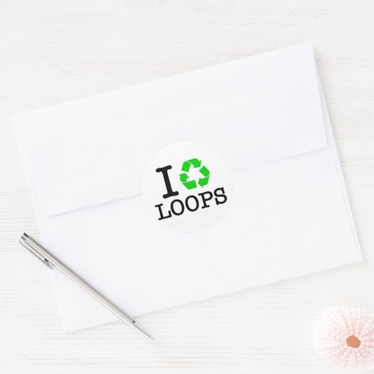 Ik Recyclen Loops Ronde Sticker (Envelop)