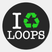 Ik Recyclen Loops Ronde Sticker (Voorkant)