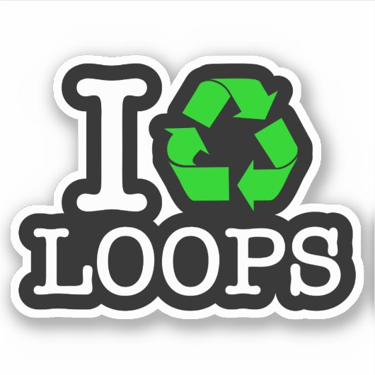 Ik Recyclen Loops Sticker (Voorkant)