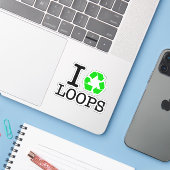 Ik Recyclen Loops Sticker (Laptop met iPhone)